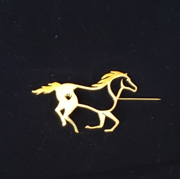 Horse pin silver and gold - Picture 2 of 10